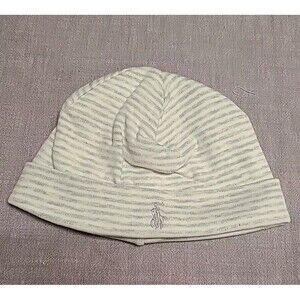 NWT  Ralph Lauren 9 Mo  CAP BEANIE Cotton GRAY STRIPE .